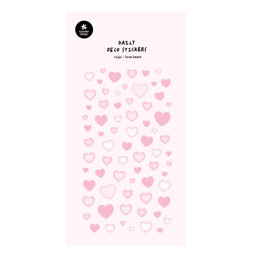 Suatelier Daily Deco Sticker — love heart — sheet front