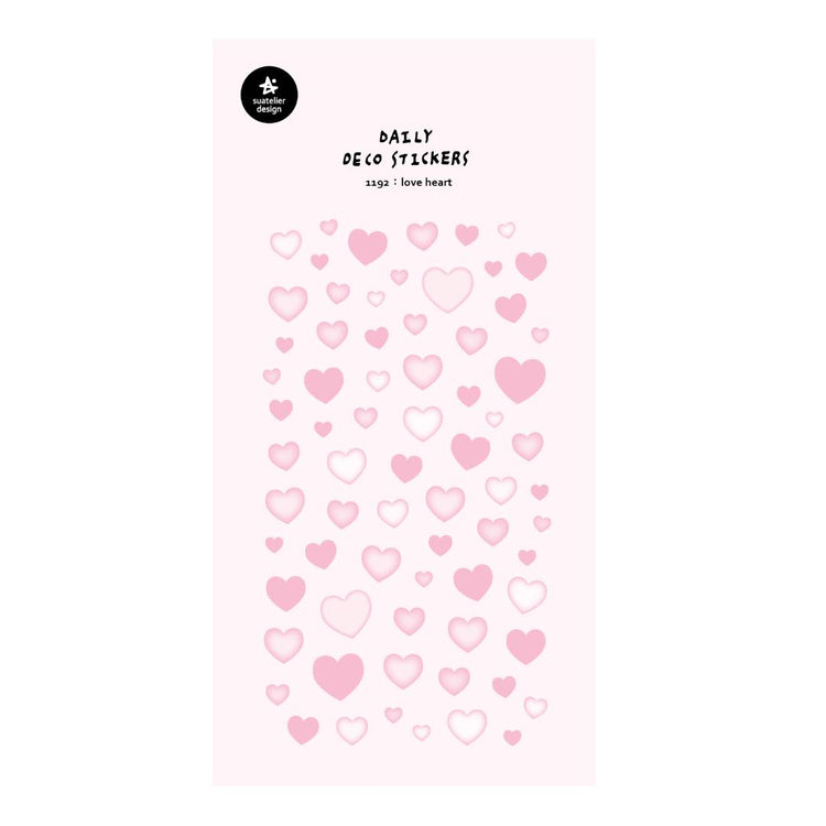 Suatelier Daily Deco Sticker — love heart — sheet front