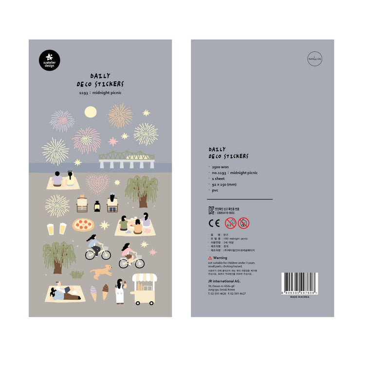 Suatelier Daily Deco Sticker — midnight picnic — sticker detail