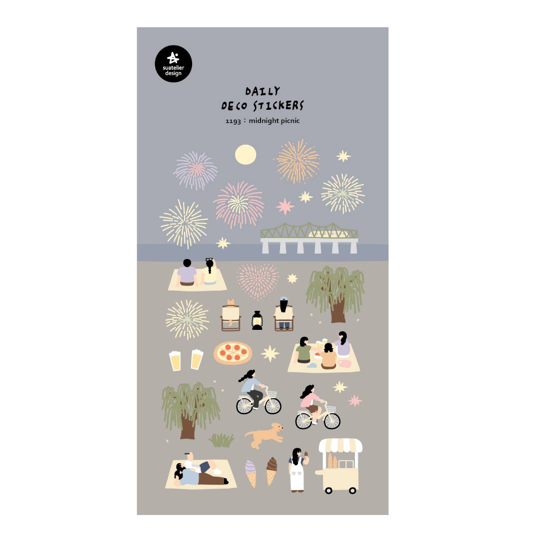 Suatelier Daily Deco Sticker — midnight picnic — sheet front