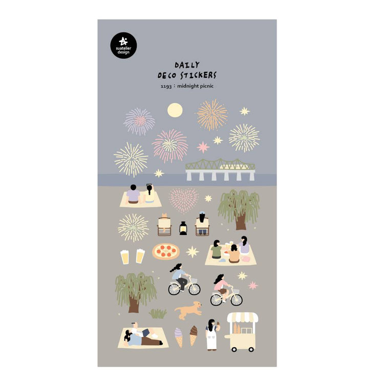 Suatelier Daily Deco Sticker — midnight picnic — sheet front