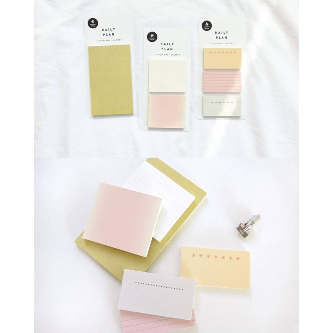 Suatelier Daily Plan.62 Sticky Notes — with packaging