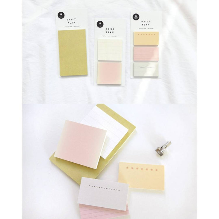 Suatelier Daily Plan.62 Sticky Notes — with packaging