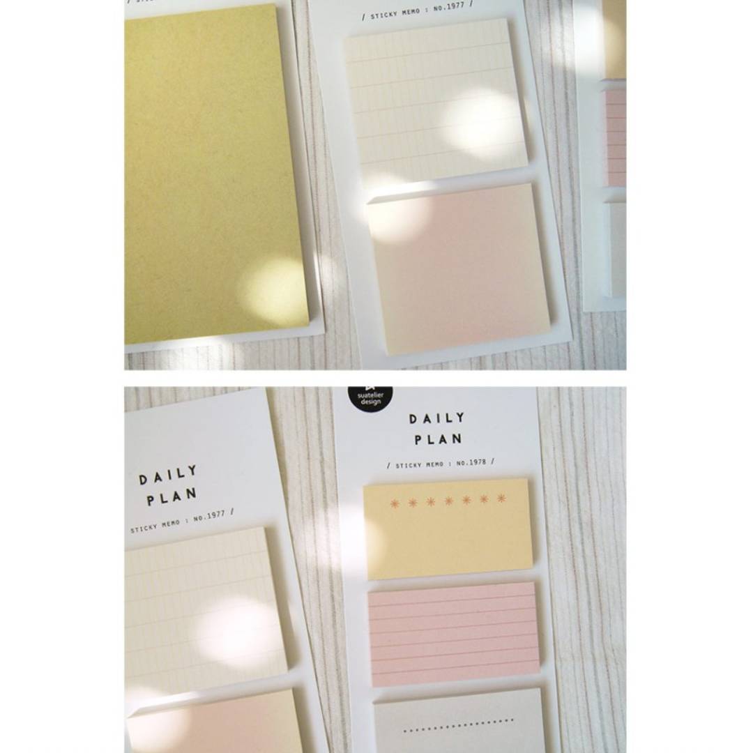 Suatelier Daily Plan.62 Sticky Notes — flat lay