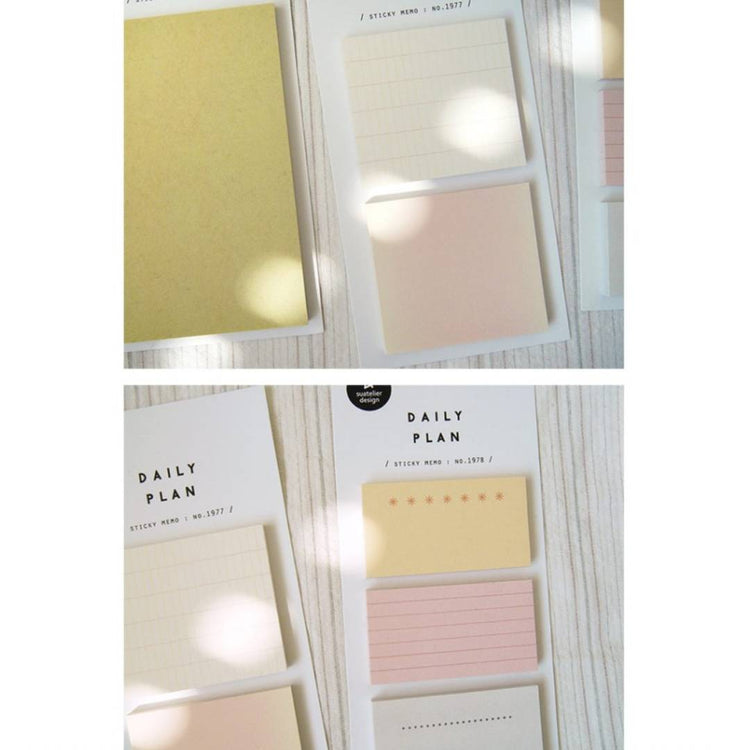Suatelier Daily Plan.62 Sticky Notes — flat lay