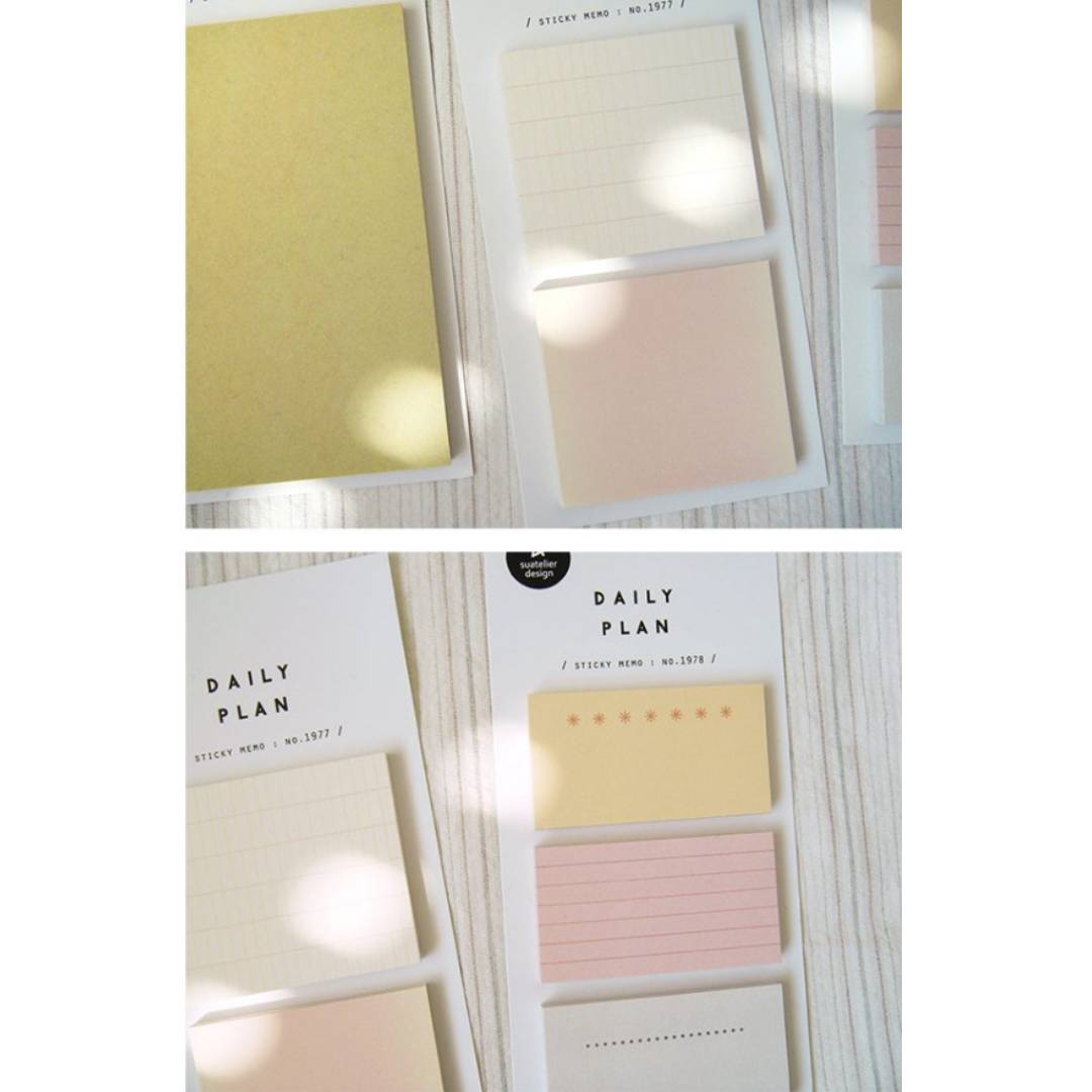 Suatelier Daily Plan.64 Sticky Notes — flat lay
