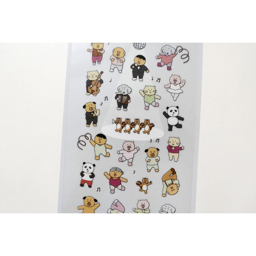Suatelier Daily Deco Sticker — Everybody Dance! — applied in a journal