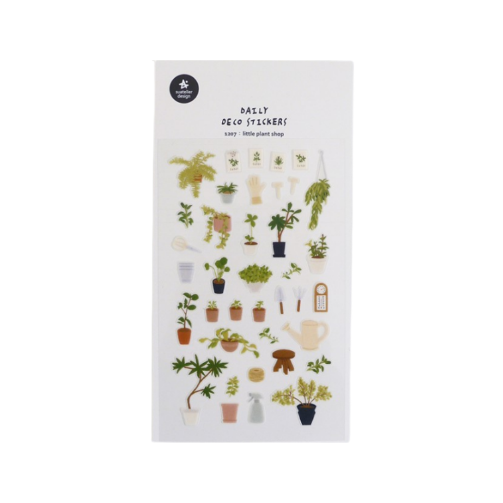 Suatelier Daily Deco Sticker — Little Plant Shop — sheet front