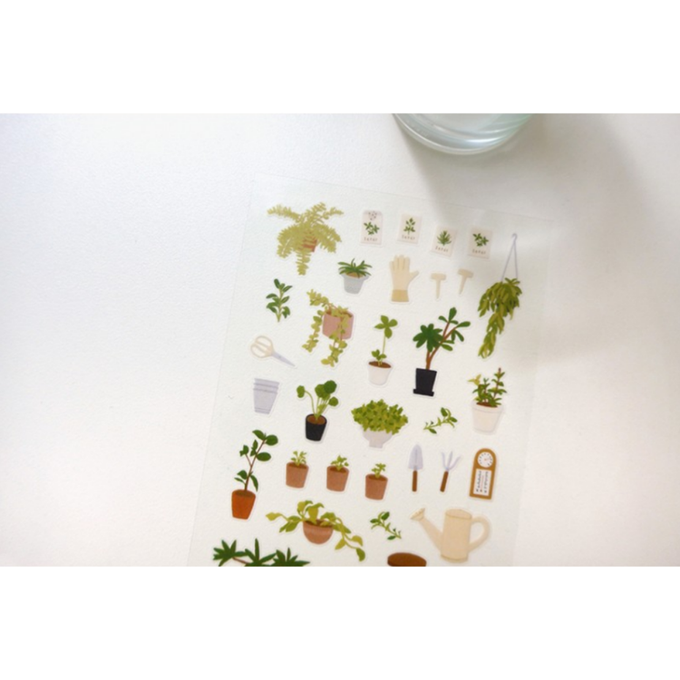 Suatelier Daily Deco Sticker — Little Plant Shop — applied in a journal