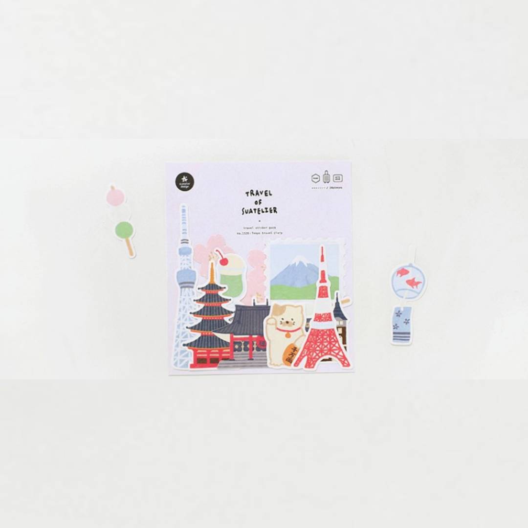 Suatelier Sticker — Tokyo travel diary — with packaging