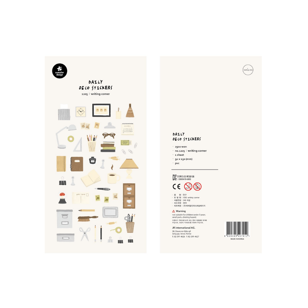 Suatelier Daily Deco Sticker — Writing Corner — sticker detail