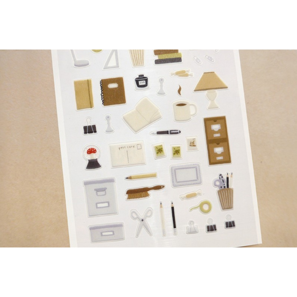 Suatelier Daily Deco Sticker — Writing Corner — applied in a journal