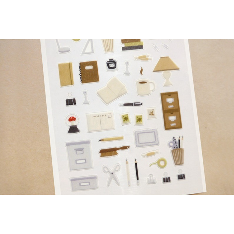 Suatelier Daily Deco Sticker — Writing Corner — applied in a journal
