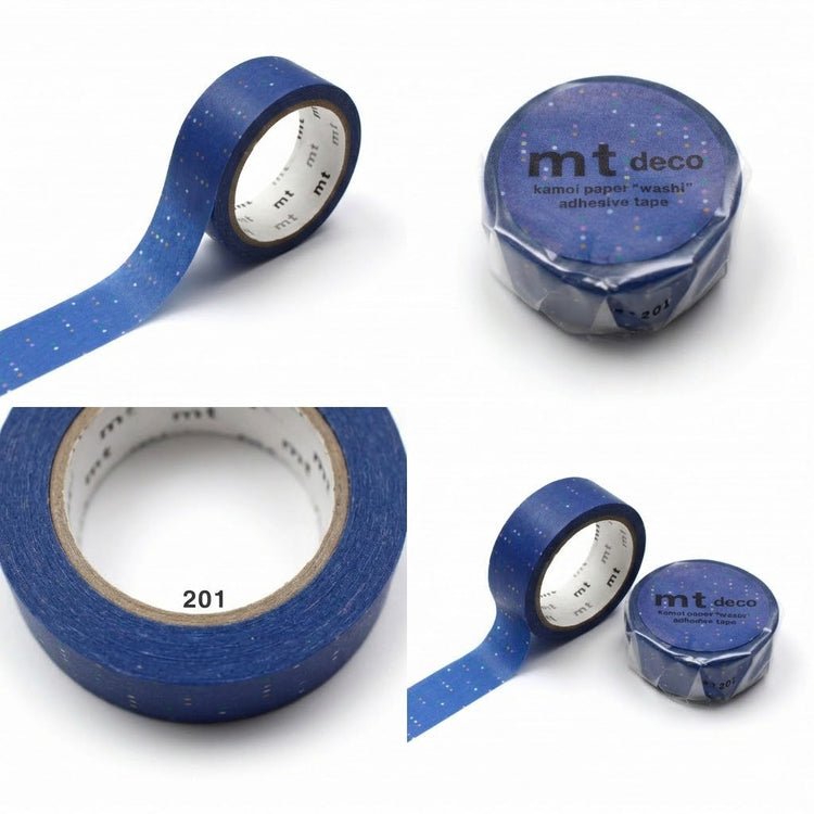 mt 1P Kamoi Washi Tape — Mini Dot Pattern — rolled out on paper