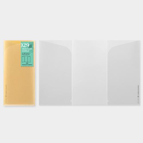Traveler's Notebook Refill 029 (Regular Size) — Three-fold File — front view