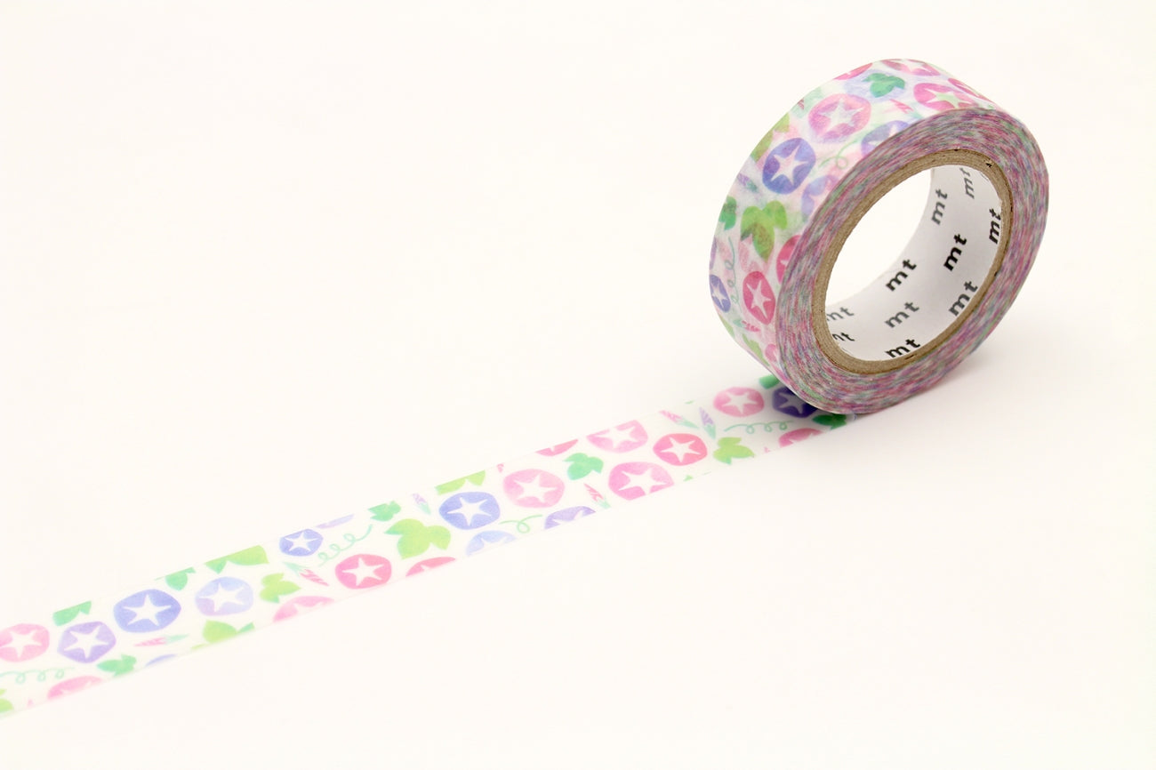 MT Morning Glory washi tape (MTEX1P150) — rolled out on paper