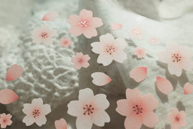 Suatelier Sticker — Blossom Day — applied in a journal