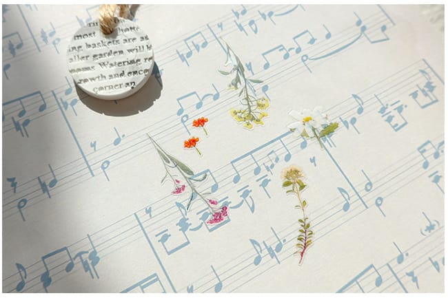 Suatelier Sticker — Flower Letter — applied in a journal
