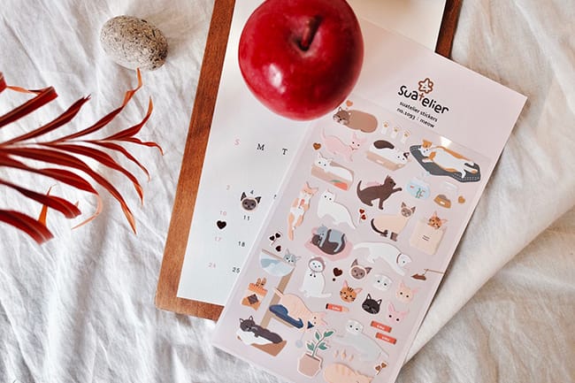 Suatelier Sticker — Meow — sheet front