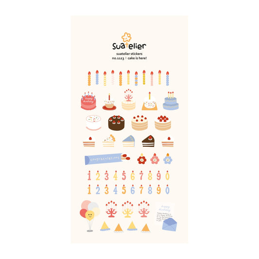 Suatelier Sticker — Cake Is Here! — sheet front