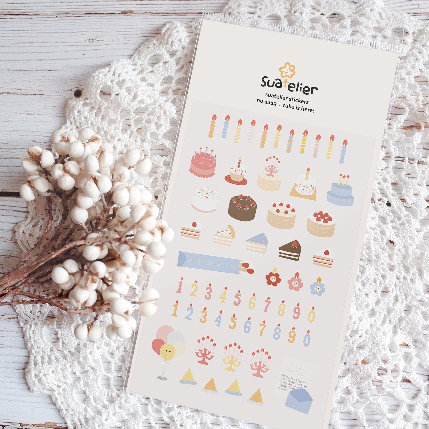Suatelier Sticker — Cake Is Here! — sticker detail