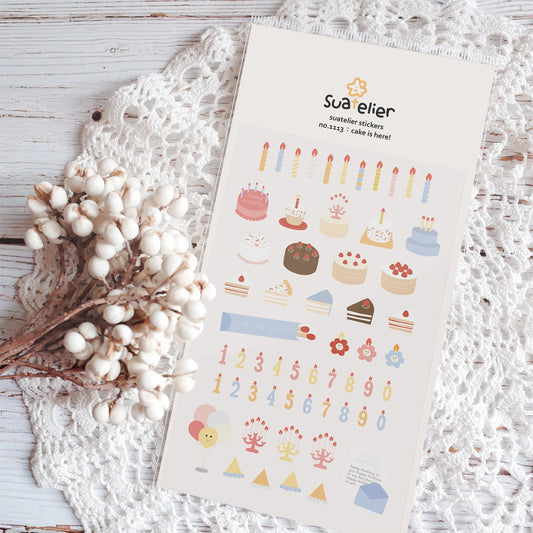 Suatelier Sticker — Cake Is Here! — sticker detail