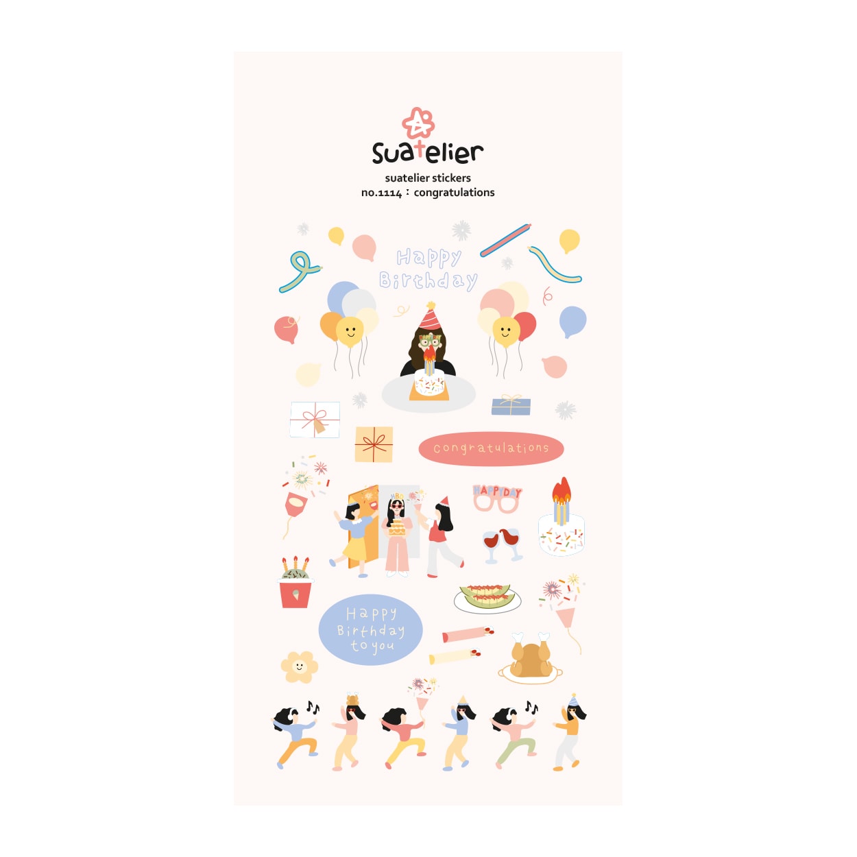 Suatelier Sticker — Congratulations — sheet front