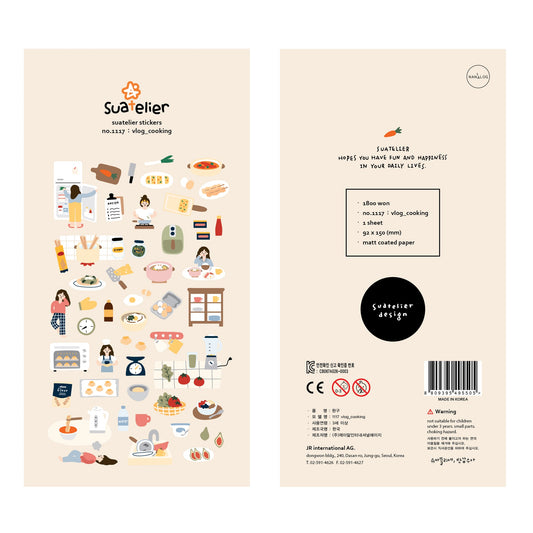 Suatelier Sticker — Vlog Cooking — sheet front