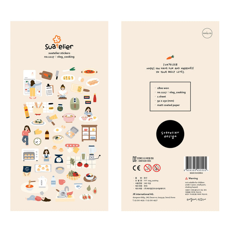 Suatelier Sticker — Vlog Cooking — sheet front