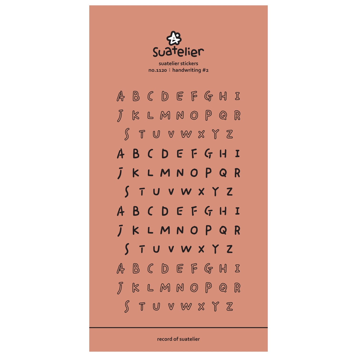 Suatelier Sticker — Handwriting#2 — sheet front