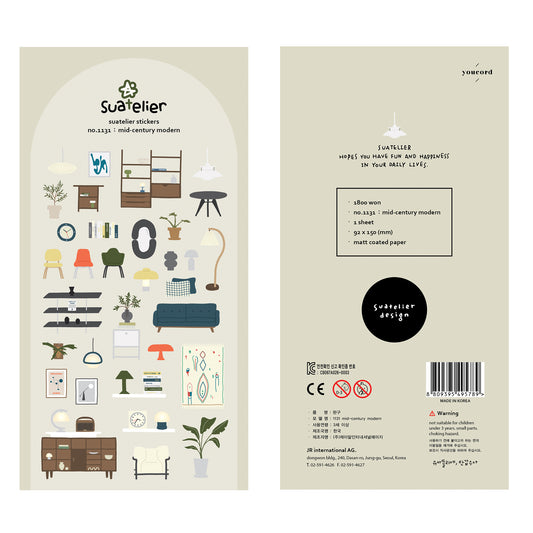 Suatelier Sticker — Mid-Century Modern — sheet front