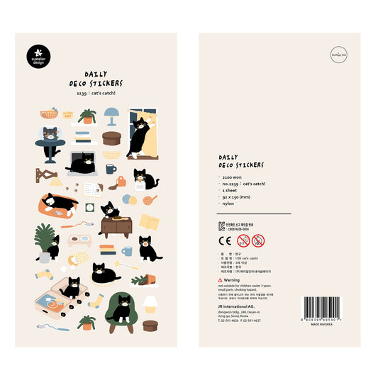 Suatelier Sticker — Cat's Catch — sheet front