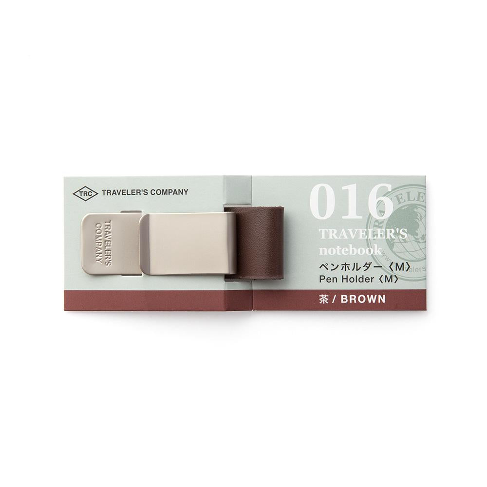 Traveler's Notebook Refill 016 Pen Holder <M> Brown — detail