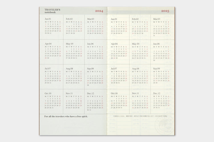 TRAVELER'S notebook Refill - 2024 Weekly + Memo