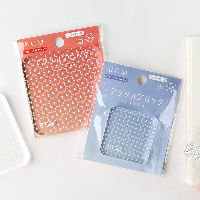BGM Acrylic Block — Grid S — with packaging