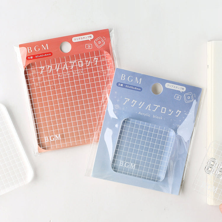 BGM Acrylic Block — Grid S — with packaging