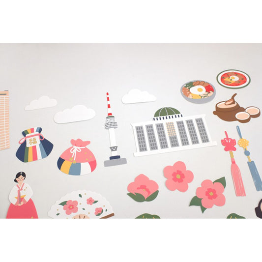 Suatelier Travel Luggage Sticker Pack — Welcome To Korea — sticker detail