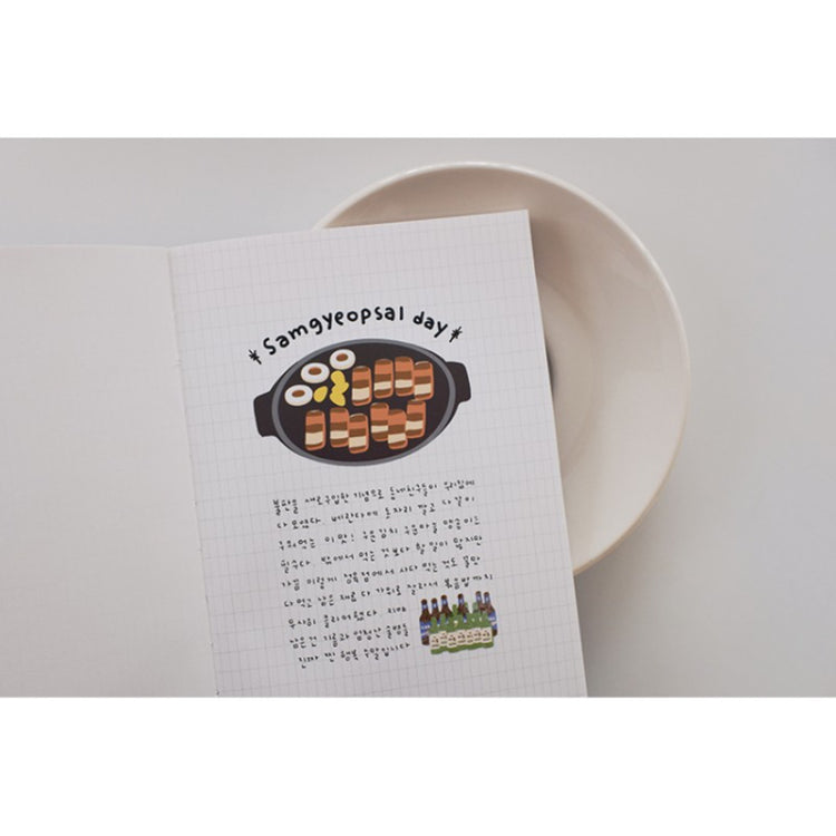 Suatelier Travel Luggage Sticker Pack — Welcome To Korea — applied in a journal
