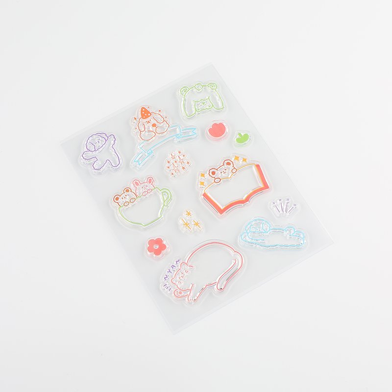 BGM Clear Stamp — Fluffy Land — stamped impression