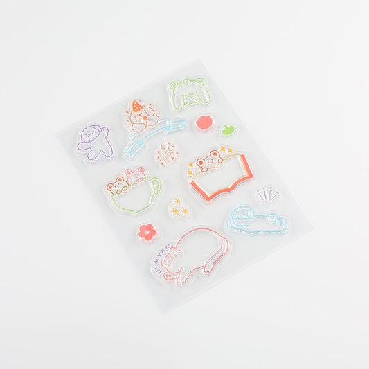 BGM Clear Stamp — Fluffy Land — stamped impression