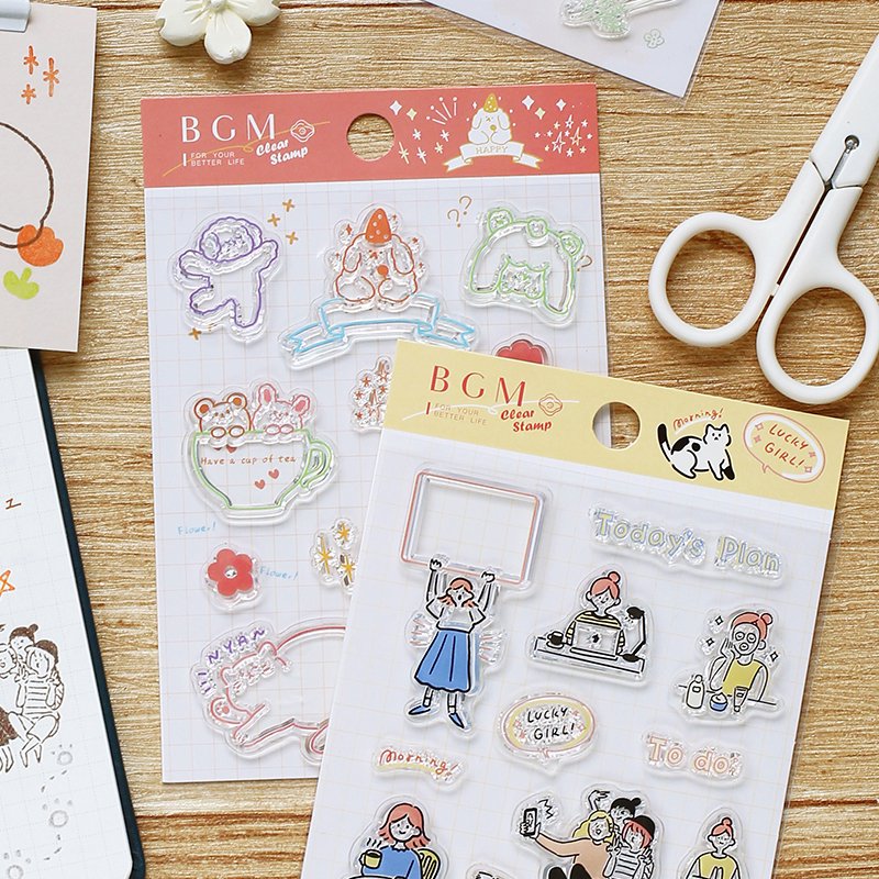 BGM Clear Stamp — Fluffy Land — close-up of design