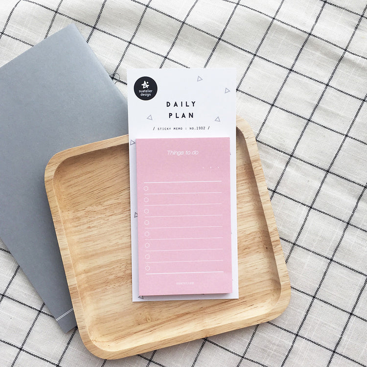 Suatelier Daily Plan Sticky Memo Pink