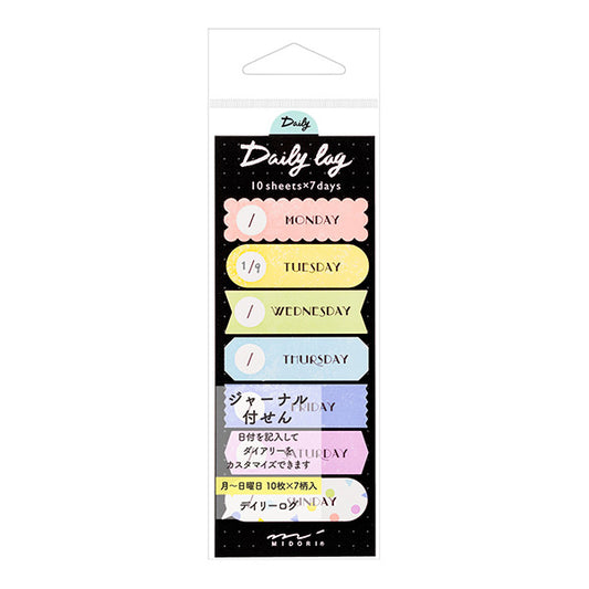 Midori Journal Sticky Notes — Daily Colorful — front view