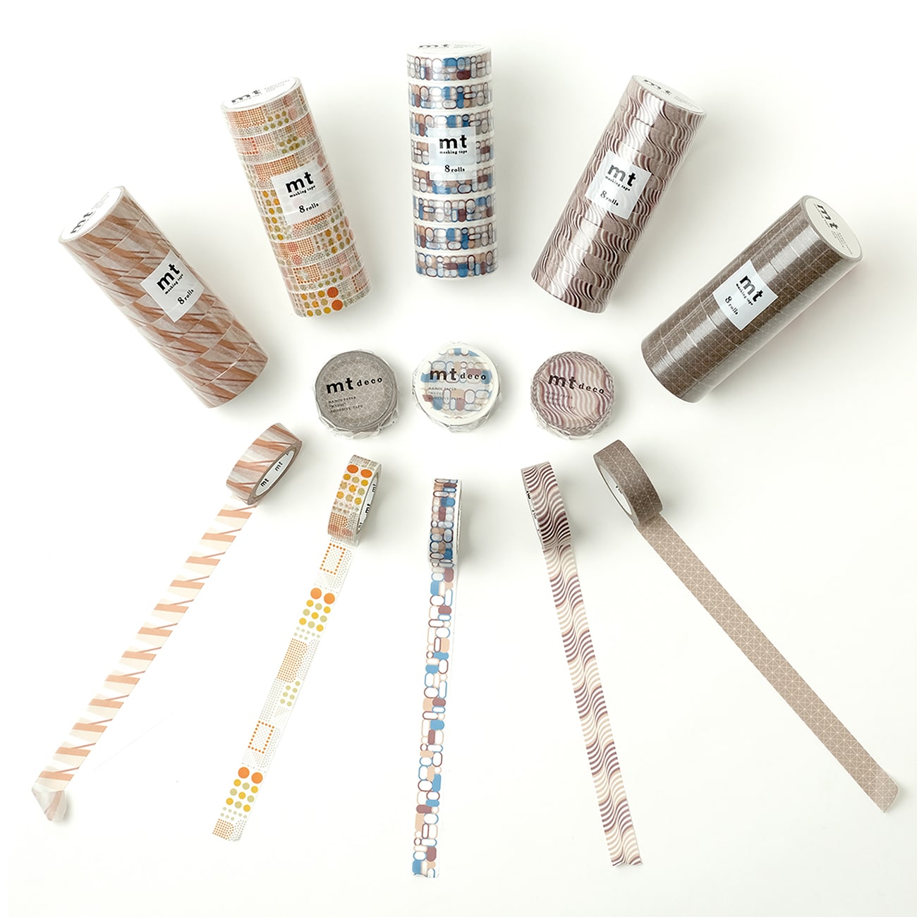mt Deco Washi Tape — Wave Stripe — rolled out on paper
