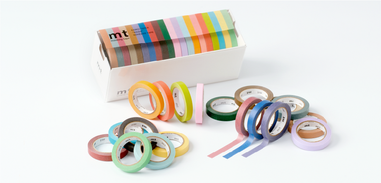 mt 20P Washi Tape — Light and Muted Color — roll front