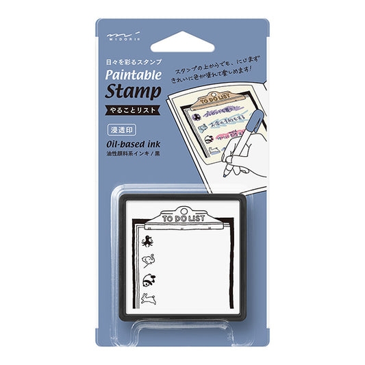 Midori Pre-inked Paintable Stamp — To-Do List — stamp front