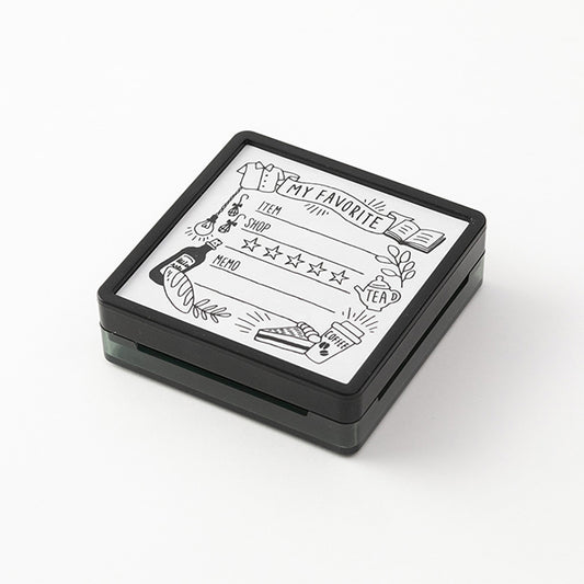Midori Pre-inked Paintable Stamp — My Favorite — stamped impression