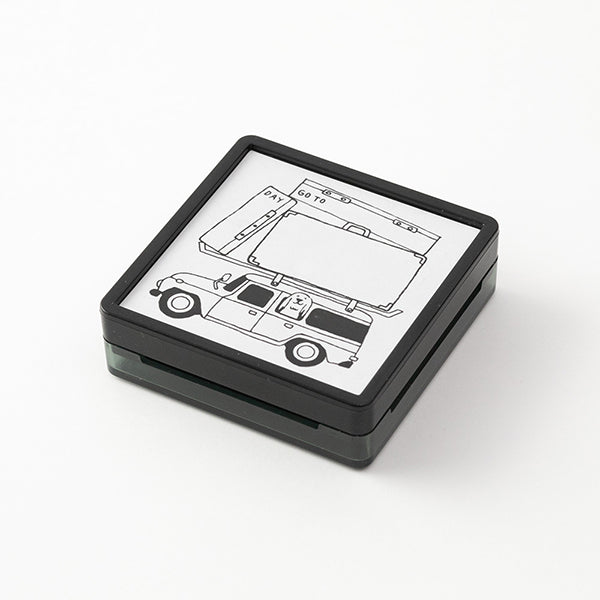 Midori Pre-inked Paintable Stamp — Going Out — stamped impression
