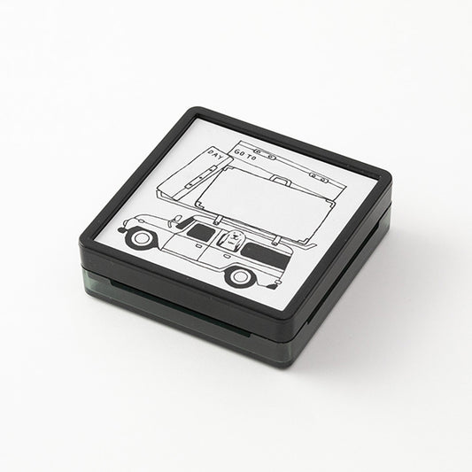 Midori Pre-inked Paintable Stamp — Going Out — stamped impression