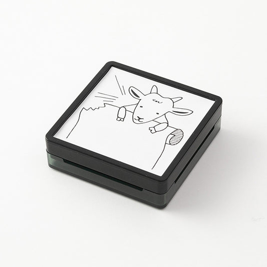 Midori Pre-inked Paintable Stamp — Goat — stamped impression